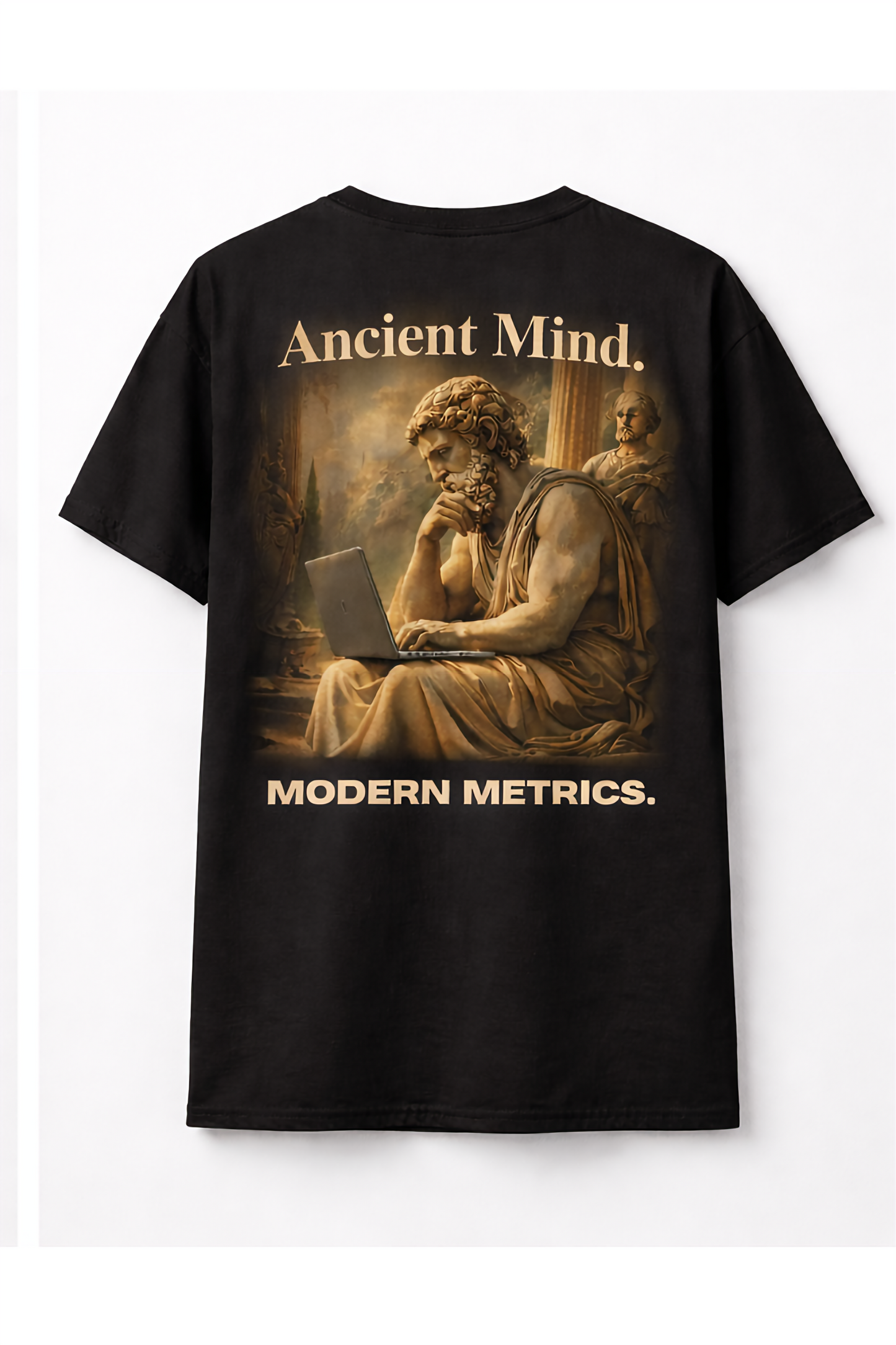 Ancient Mind Modern Metrics Philosopher Graphic T-Shirt