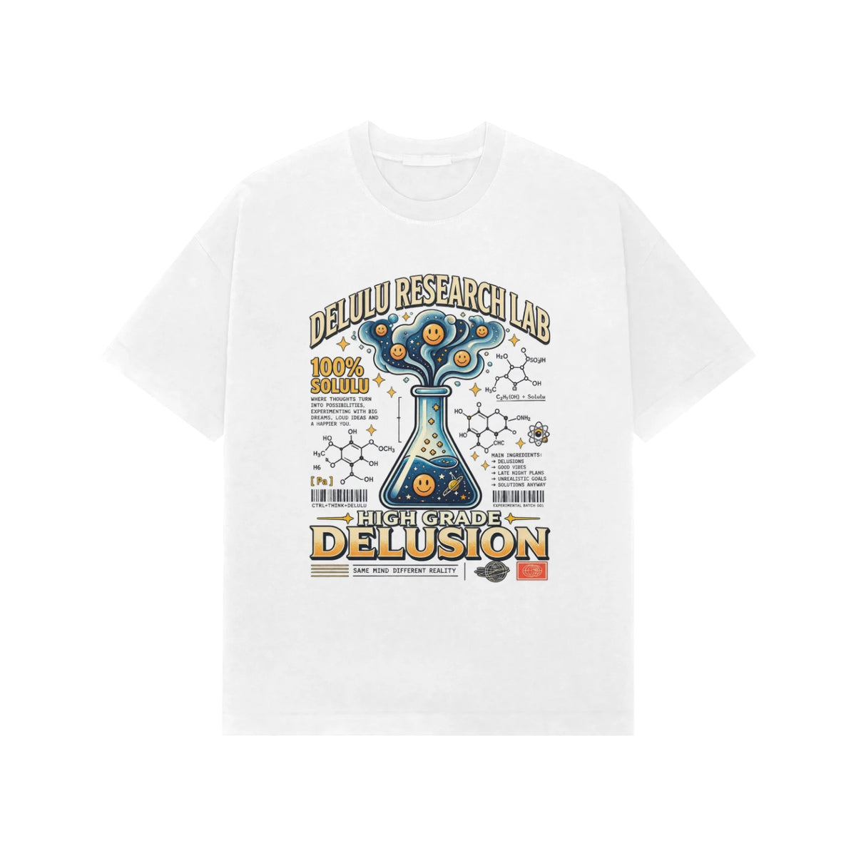Premium Oversized Tshirt Delulu - White