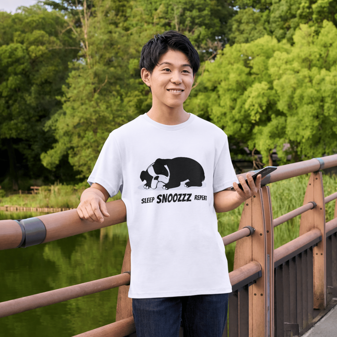 Unleavables "Sleep Snooze Repeat" Lazy Dog Regular Unisex T-Shirt