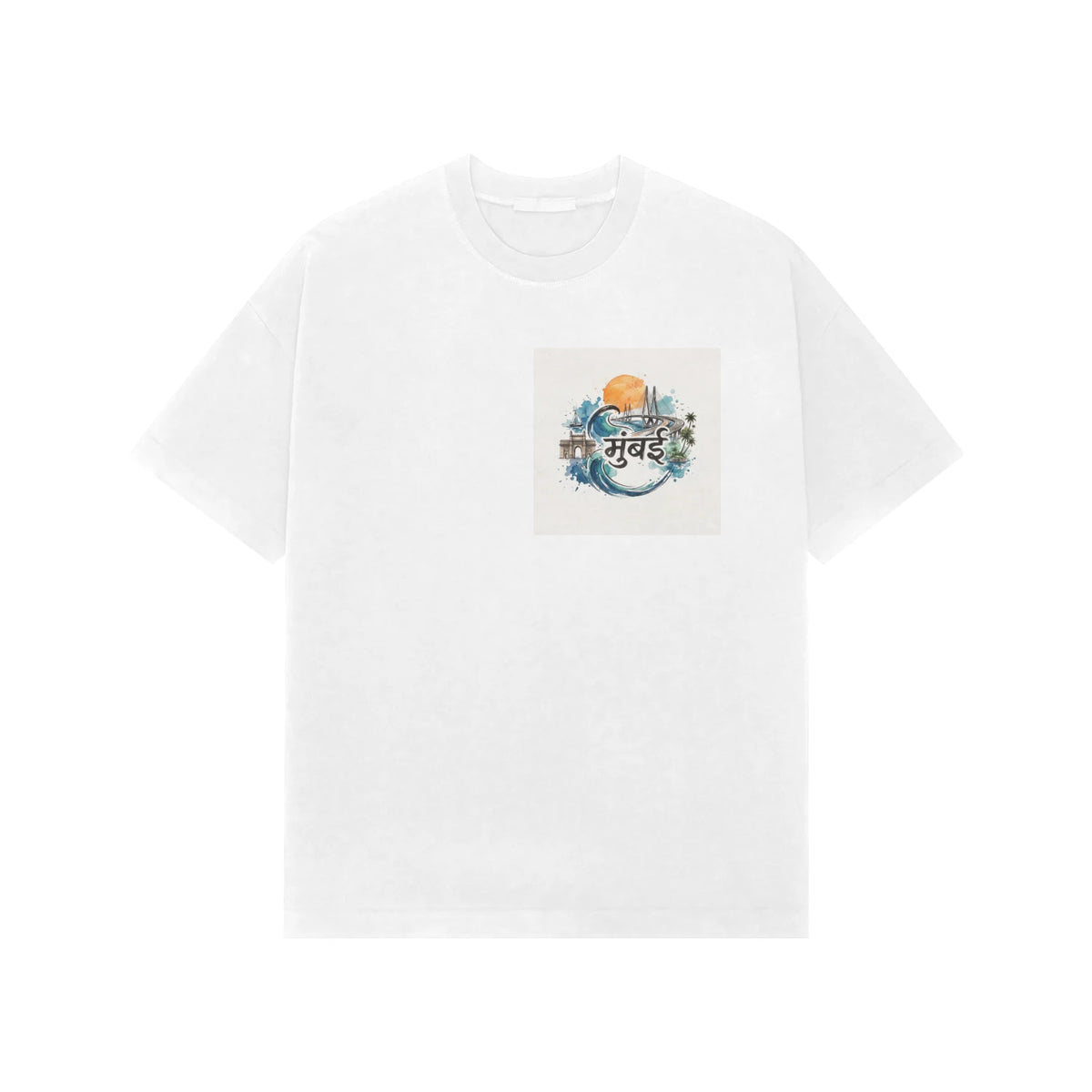 Mumbai — "Same City, Different Views" Unisex Oversized Graphic T-Shirt - White