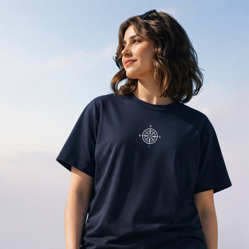 Norse Compass Aesthetic Oversized T-Shirt - Unisex Viking Streetwear - 100% Cotton