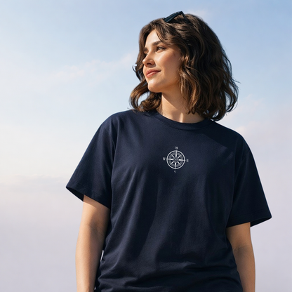 Norse Compass Aesthetic Oversized T-Shirt - Unisex Viking Streetwear - 100% Cotton
