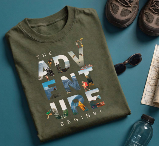 The Adventure Begins – Unisex Travel Graphic T-Shirt