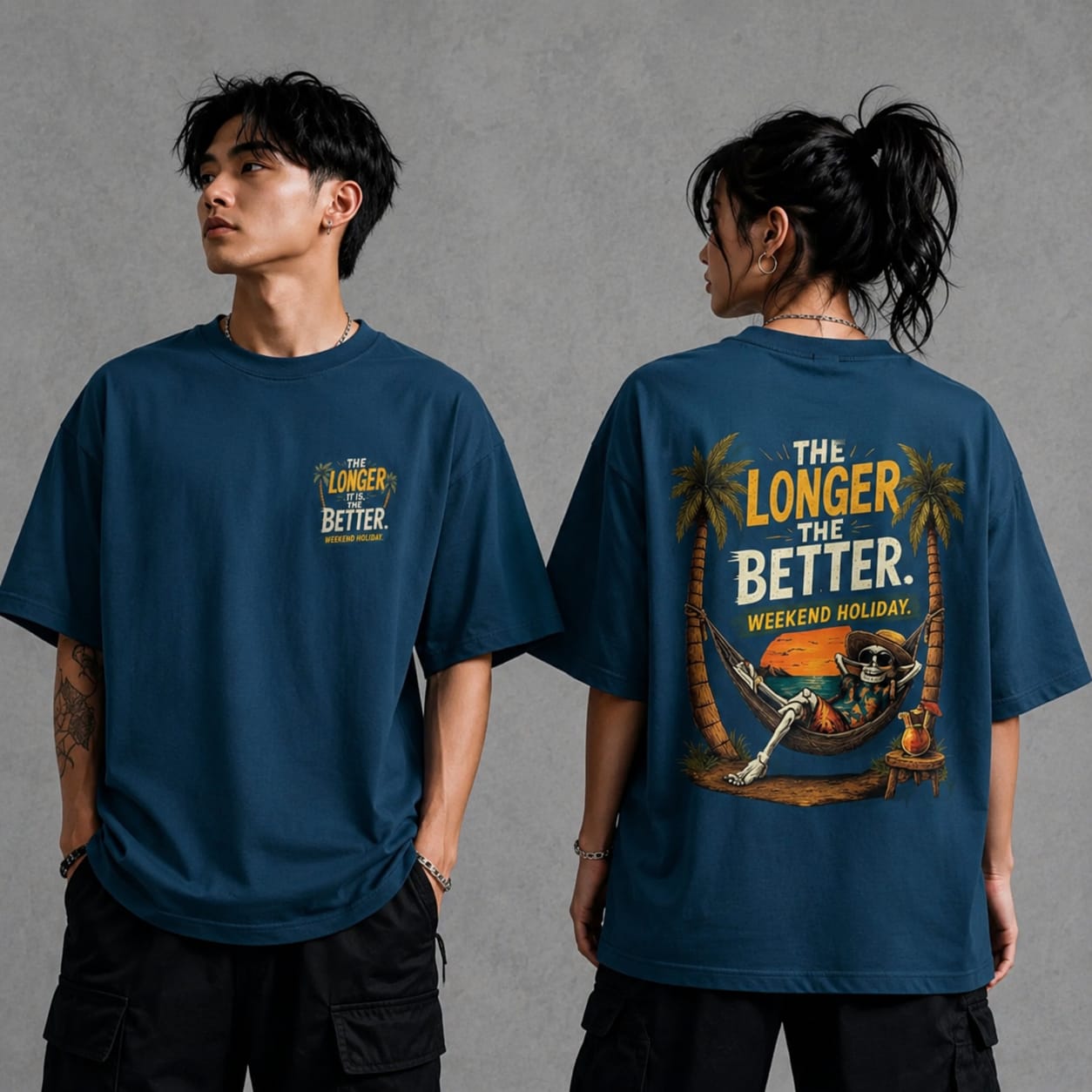 The longer it is, the better - Weekend holidays, Half Sleeve Round Neck T-Shirt 100% cotton