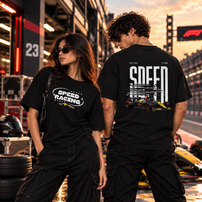 Speed Racing Graphic Oversized T-Shirt – Motorsport Car Print