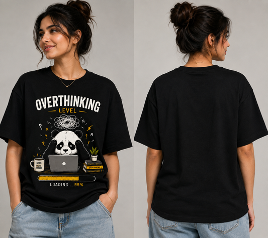 Overthinking Level Panda T-Shirt