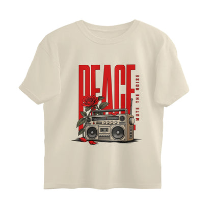 Unlivables IGNORE Oversized Graphic T-Shirt – Live in Peace - Off White
