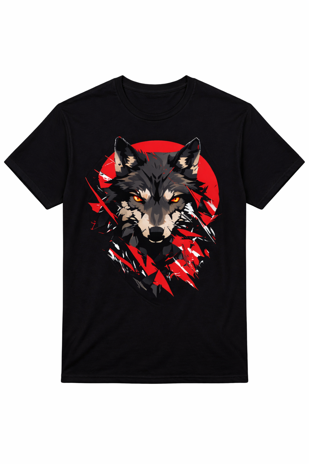 Wolf Face Graphic T-Shirt for Men | Stylish Half Sleeve Cotton Tee
