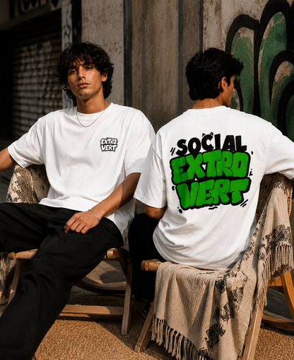 Extrovert Typography T-shirt | Premium Oversized Fit | Everyday Casual Wear