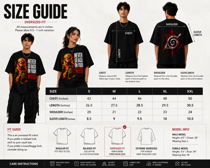 Conviction A7 | Naruto Oversized Premium Graphic T-Shirt | Unisex