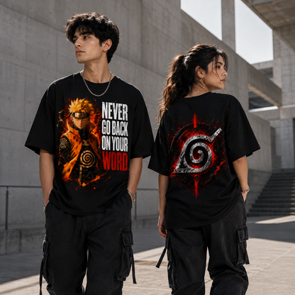 Conviction A7 | Naruto Oversized Premium Anime Graphic T-Shirt | Unisex