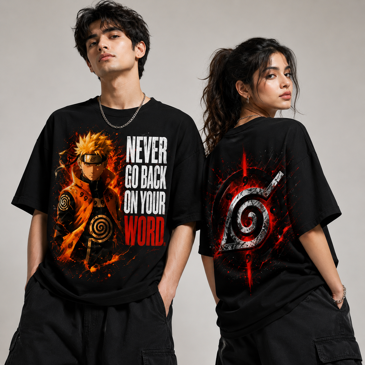 Conviction A7 | Naruto Oversized Premium Graphic T-Shirt | Unisex