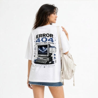 Retro Tech Graphic T-Shirt | Y2K Oversized Streetwear Tee | Premium Front & Back Print Cotton T-Shirt