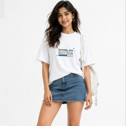 Retro Tech Graphic T-Shirt | Y2K Oversized Streetwear Tee | Premium Front & Back Print Cotton T-Shirt