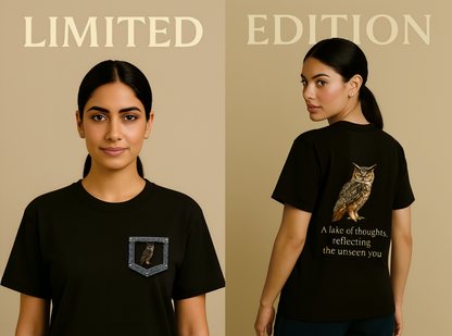 Unleavables Unisex Owl Print Half Sleeve T-Shirt | 100% Cotton, Oversized Fit