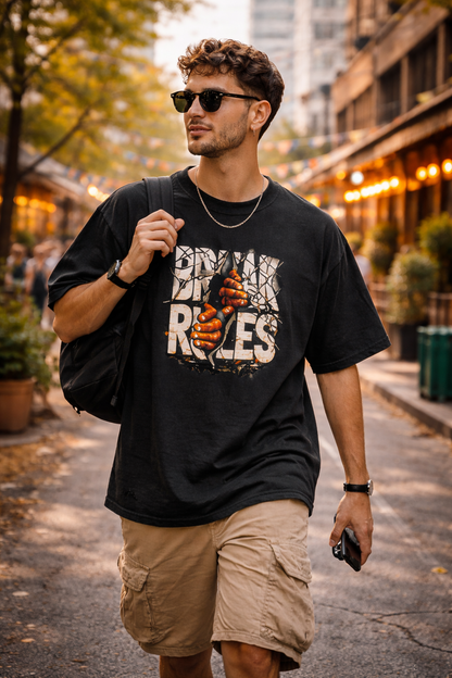 Break Rules Men’s Oversized Graphic T-Shirt | Premium Cotton Streetwear Tee