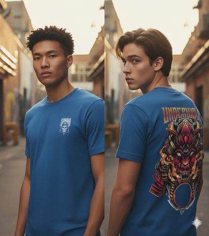 Samurai Soul x Underwolf Tee | Anime Style T-Shirt | Edgy Streetwear | Vintage Style | 100% Combed Cotton Samurai Round Neck T-Shirt