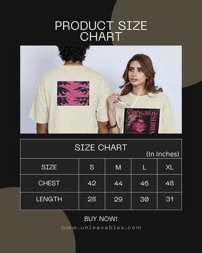 Unleavables Oversized Graphic T-shirt Unisex- Solah Shringar Premium Cotton Tee