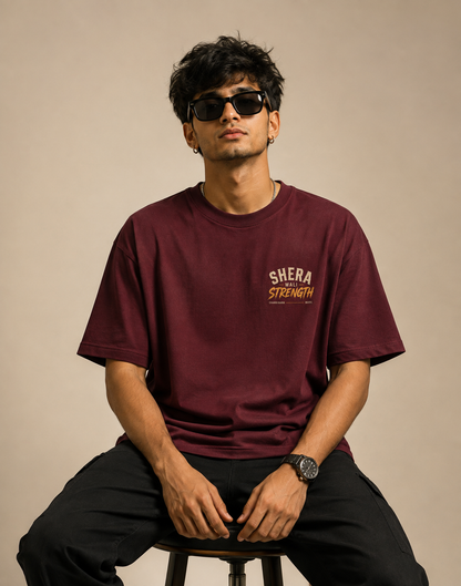 Premium Oversized T-shirt | Men & Women 100% Cotton | 220 GSM Streetwear Tee | Sherawali Strength
