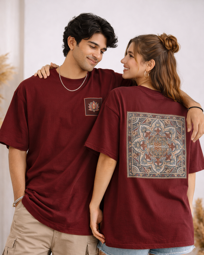 Mandala Art Oversized T-Shirt for Unisex | Men & Women | Vibrant Comfort Meets Statement Style
