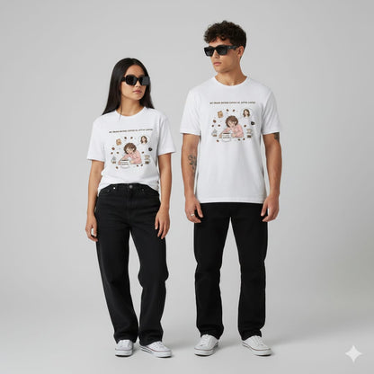 My Brain Before vs. After Coffee – Unisex Half Sleeve T-Shirt (Coffee Lover Edition)