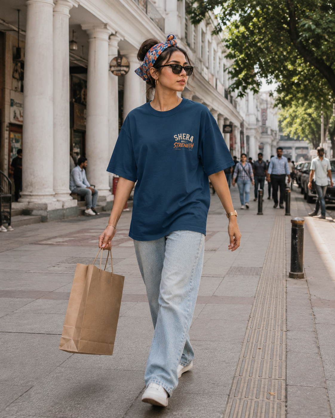 Premium Oversized T-shirt | Men & Women 100% Cotton | 220 GSM Streetwear Tee | Sherawali Strength