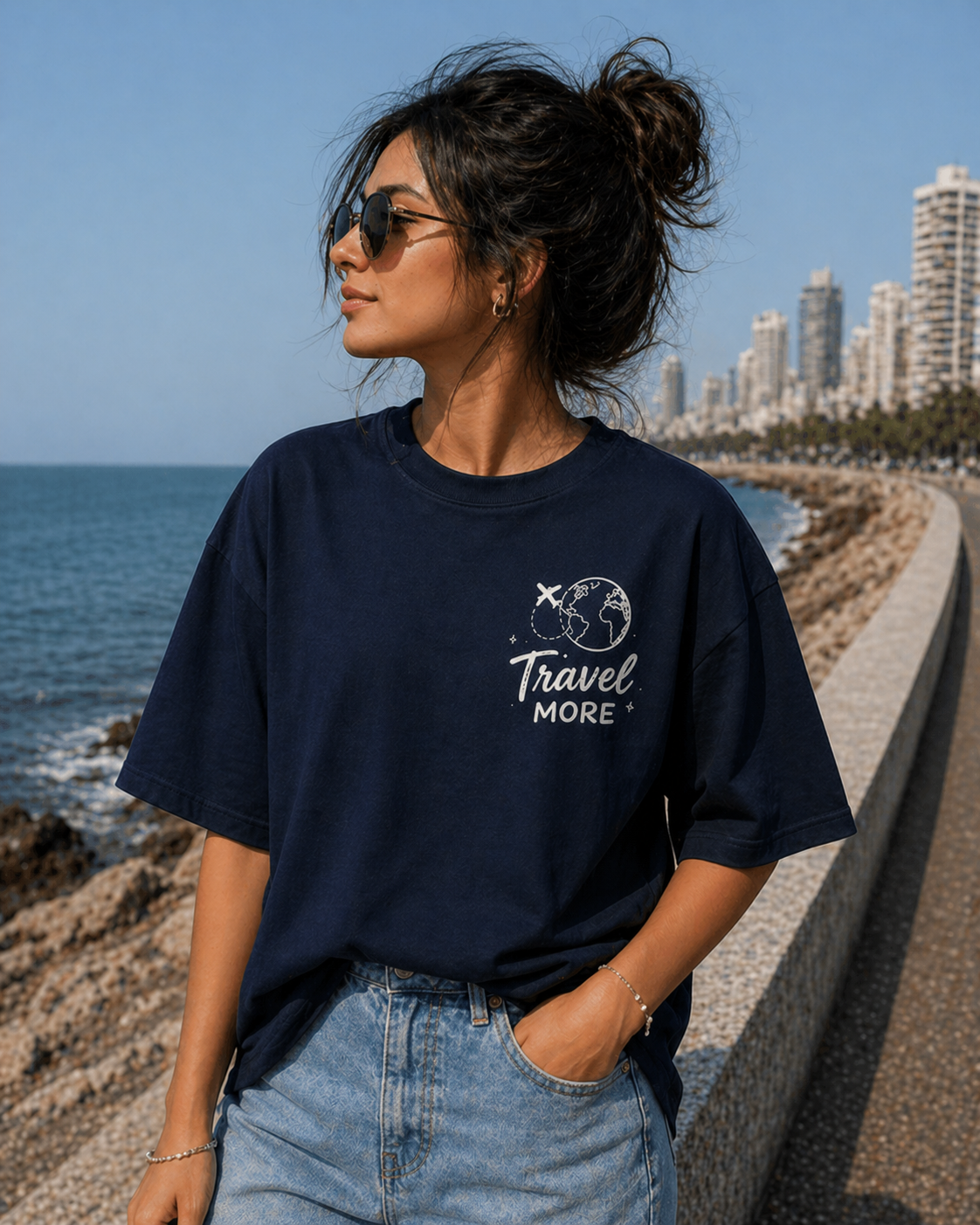 Unisex Travel Therapy Graphic Oversized T-Shirt