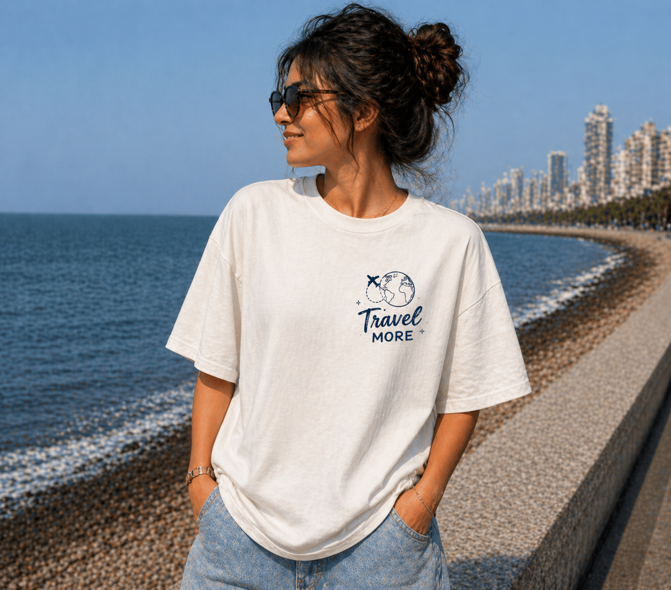 Unisex Travel Therapy Graphic Oversized T-Shirt