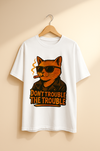 Unleavables Unisex Rogue Cat Oversized T-shirt | 100% Cotton | Graphic T-shirt for Cat Lovers | Baggy T-shirt for Men and Women