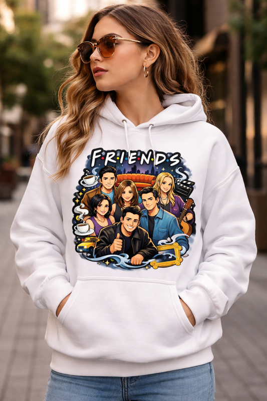 Unleavables FRIENDS Print Hoodie| Woman Regular Fit| 100% Cotton