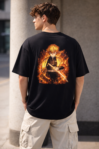 Zenitsu Demon Slayer Tshirt for Men| Stylish Anime Tshirt| Men's Graphic Tshirt| Oversized Tshirt