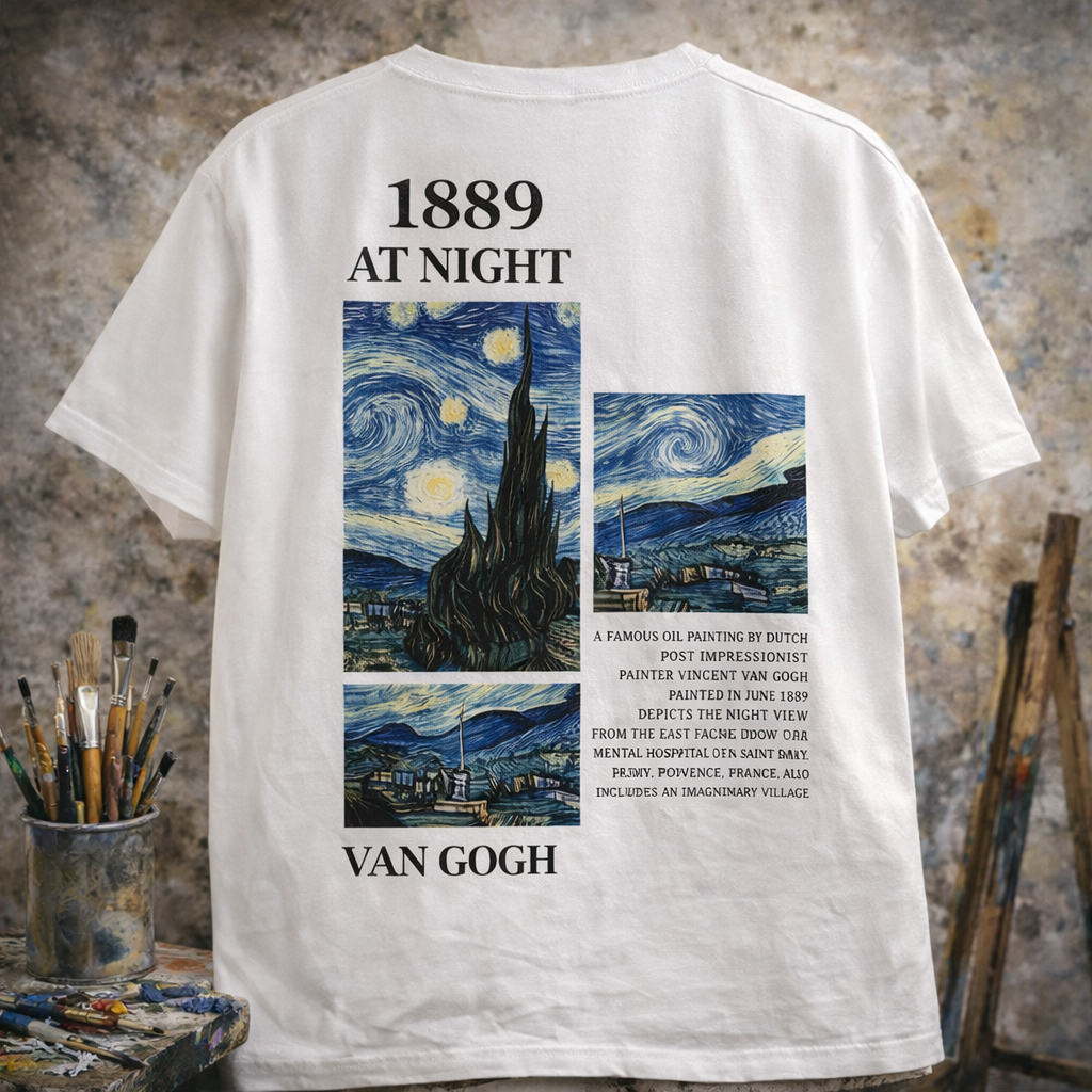 Van Gogh Starry Night Premium Oversized T-Shirt | 100% Cotton