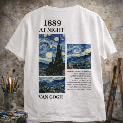 Van Gogh Starry Night Premium Oversized T-Shirt | 100% Cotton