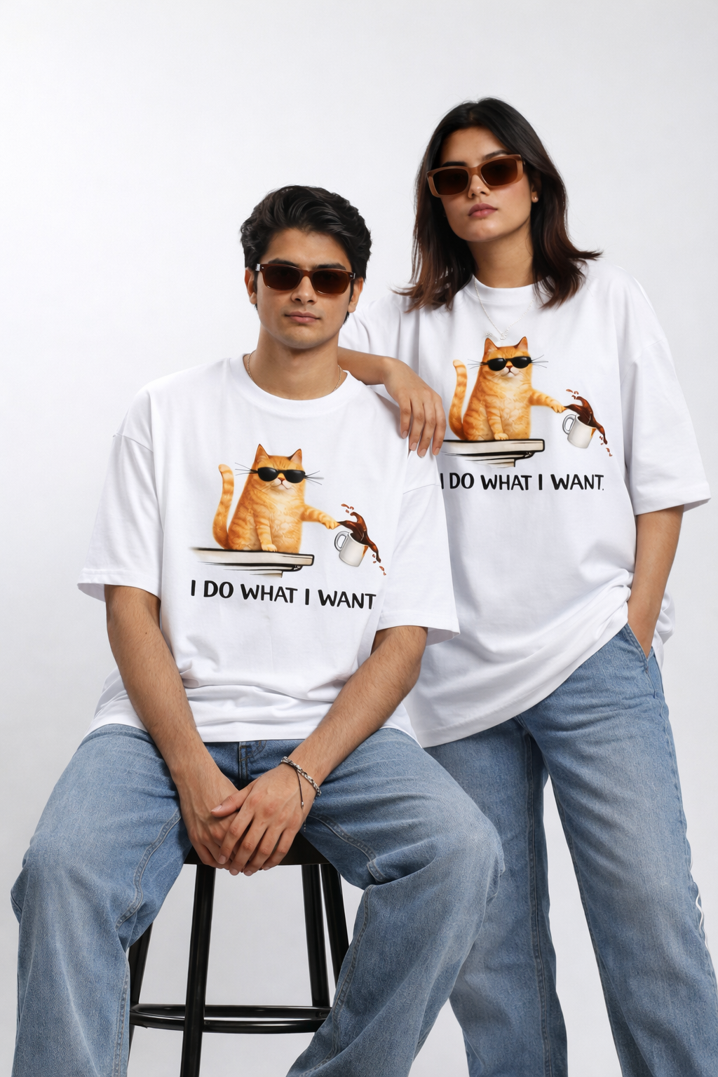 Unleavables “I Do What I Want” Cat T-Shirt | Unisex Oversized Tee | 100% Cotton Streetwear