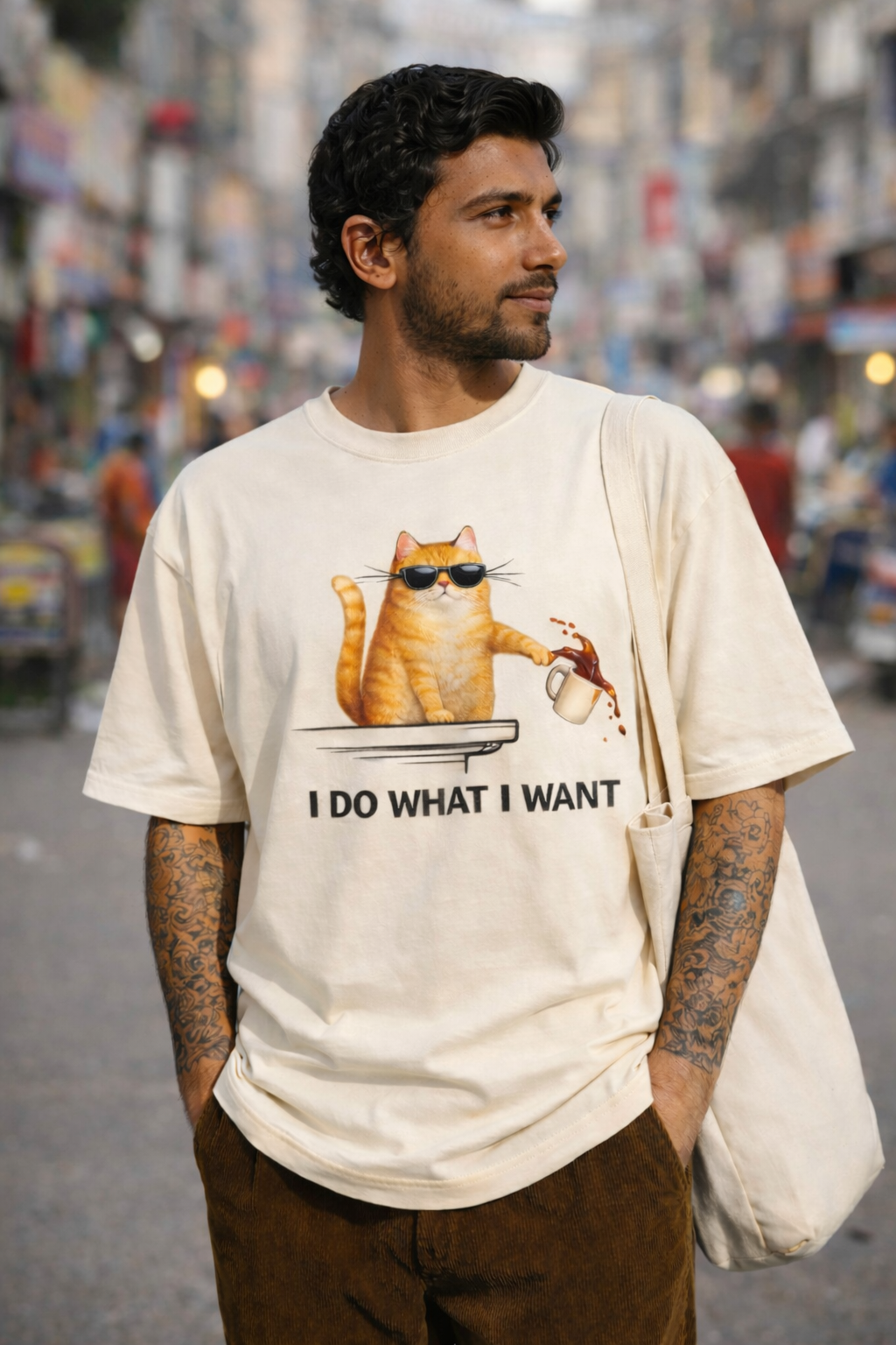 Unleavables “I Do What I Want” Cat T-Shirt | Unisex Oversized Tee | 100% Cotton Streetwear