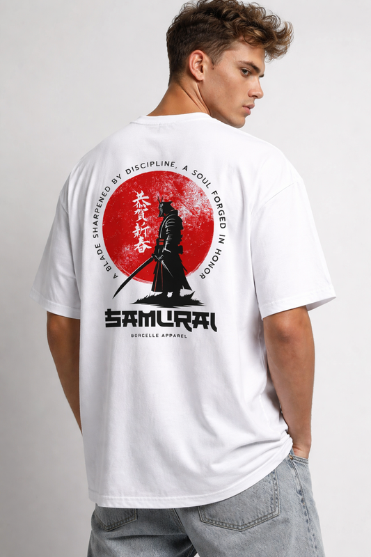 Samurai Oversized Graphic T-Shirt – Japanese Streetwear Edition