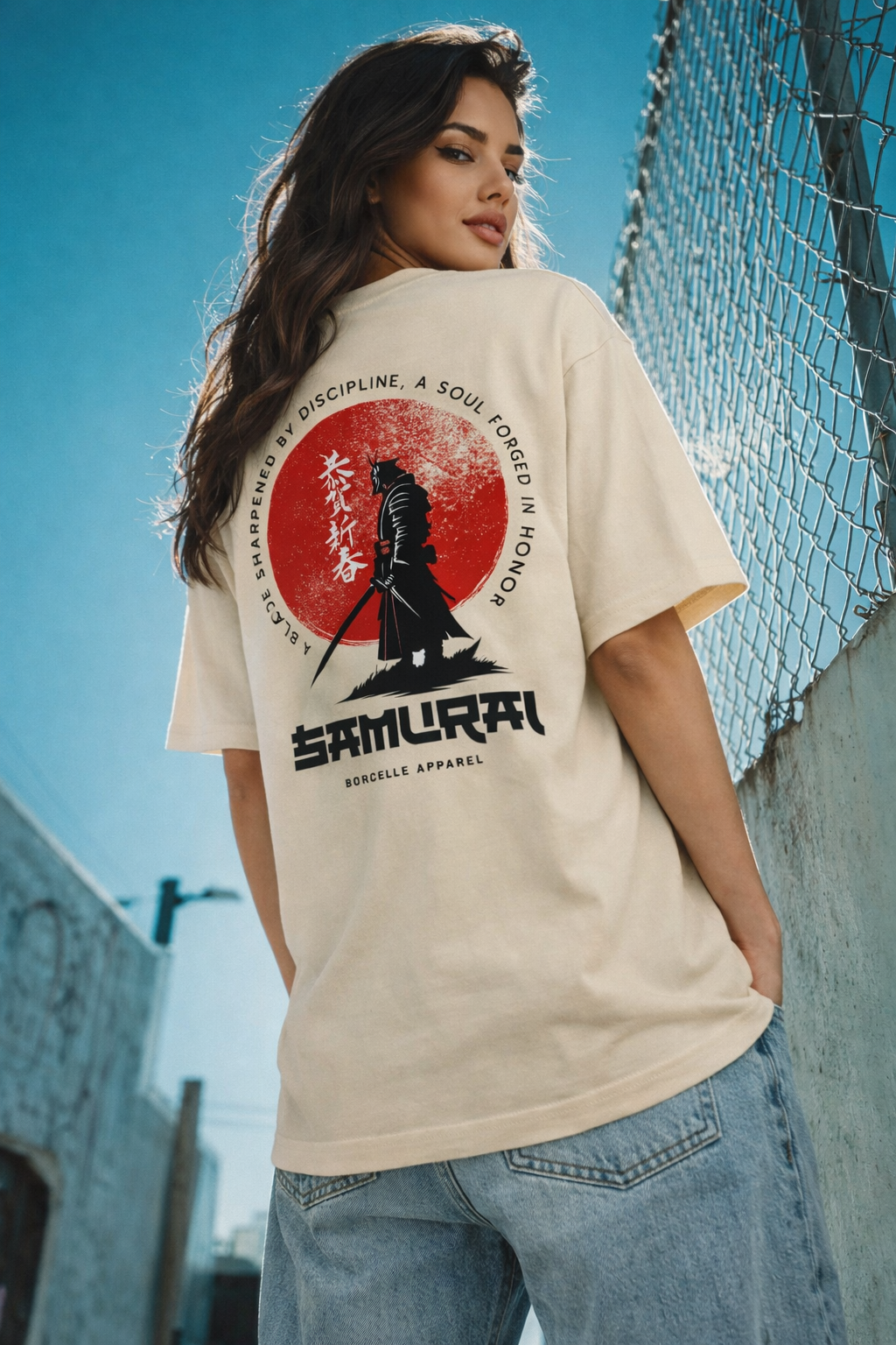 Samurai Oversized Graphic T-Shirt – Japanese Streetwear Edition