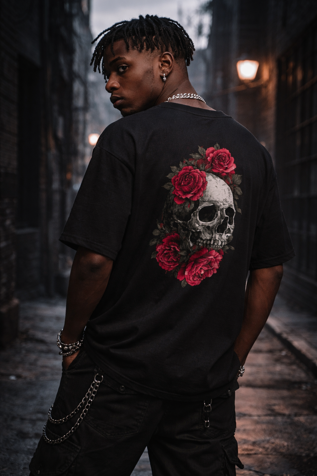 Black Gothic Printed T-Shirt, Unisex, 100% Cotton