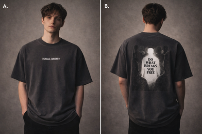 Human, Briefly. Oversized Graphic T-Shirt | Do What Breaks You Free