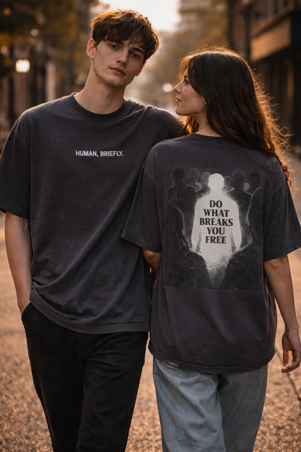 Human, Briefly. Oversized Graphic T-Shirt | Do What Breaks You Free