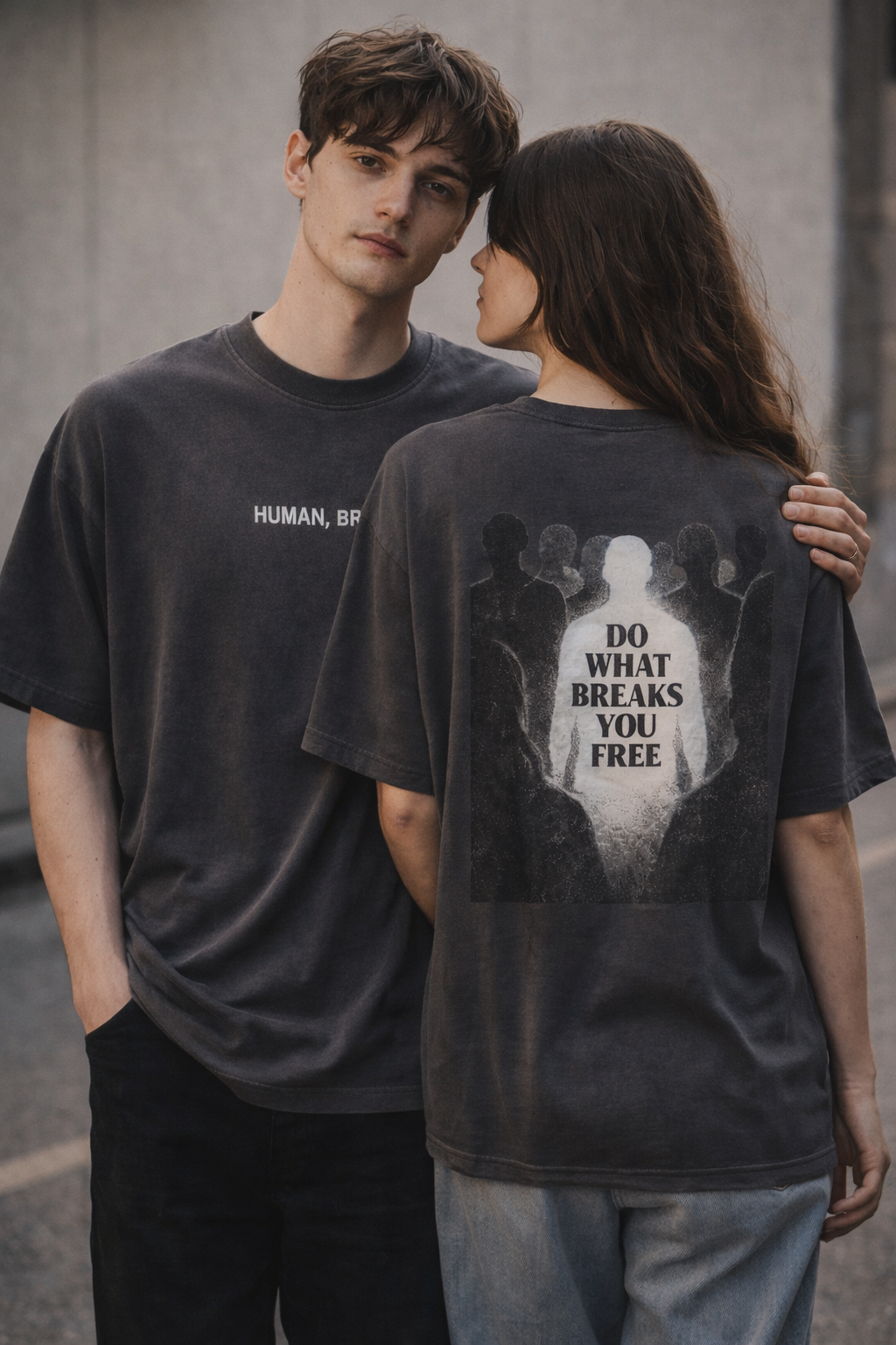 Human, Briefly. Oversized Graphic T-Shirt | Do What Breaks You Free