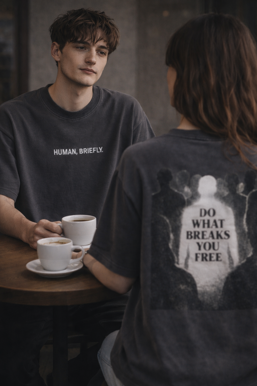 Human, Briefly. Oversized Graphic T-Shirt | Do What Breaks You Free