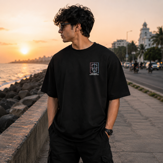 6 PM Sunsets Graphic Oversized T-Shirt for Men | Premium Cotton Streetwear Tee