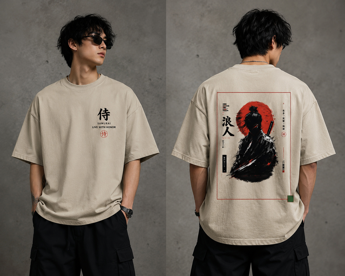 Shadow Ronin Oversized T-Shirt | Japanese Samurai Streetwear | Unisex
