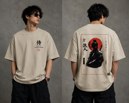 Shadow Ronin Oversized T-Shirt | Japanese Samurai Streetwear | Unisex