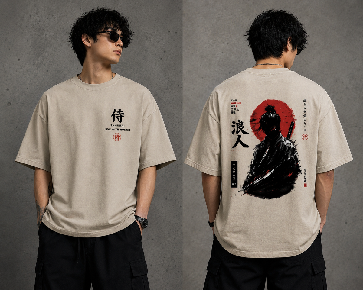 Shadow Ronin Oversized T-Shirt | Japanese Samurai Streetwear | Unisex