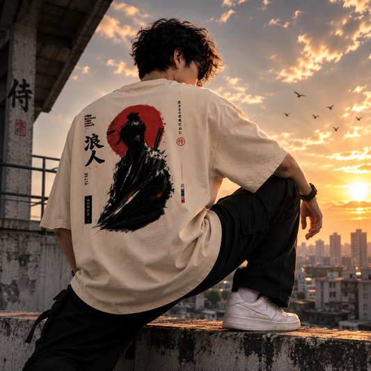 Shadow Ronin Oversized T-Shirt | Japanese Samurai Streetwear | Unisex