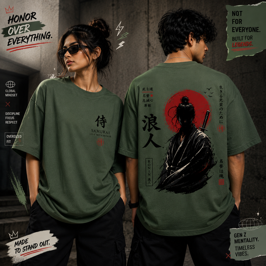 Shadow Ronin Oversized T-Shirt | Japanese Samurai Streetwear | Unisex