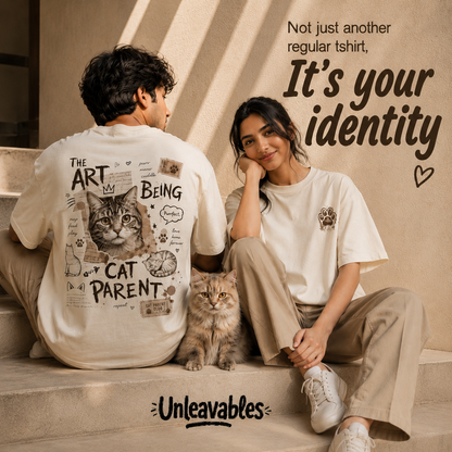 Unleaveables Unisex Regular Fit T-Shirt - Cat Lover Oversized Streetwear T-Shirt - 100% Cotton
