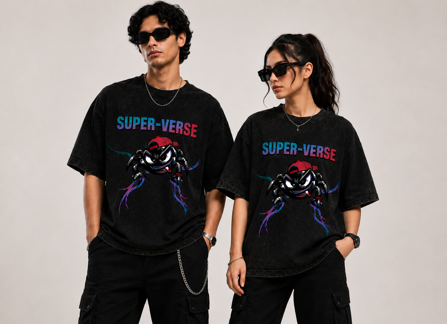 SUPER-VERSE Graphic Oversized Cotton T-Shirt